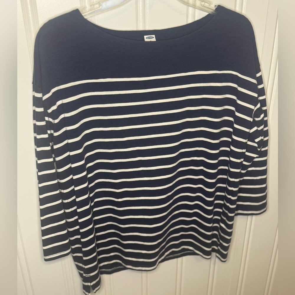 Blue and White Striped Top from Old Navy - Size Medium